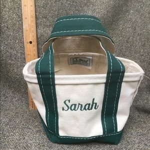 LL Bean Boat & Tote Mini Bag Vintage Sarah Green